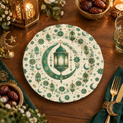 Ramadan Decorative Charger Plate – Sage Ramadan Kareem Moon Lantern - MintiHome