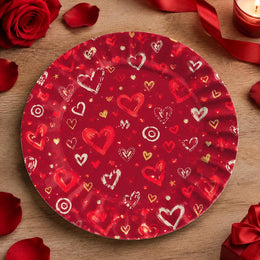 Valentine's Day Decorative Charger Plate – Red Heart Variety Allover - MintiHome