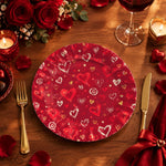 Valentine's Day Decorative Charger Plate – Red Heart Variety Allover - MintiHome