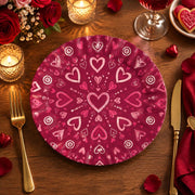 Valentine's Day Decorative Charger Plate – Burgundy Radiating Heart - MintiHome