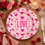 Valentine's Day Decorative Charger Plate – Cream Red Love Ring - MintiHome