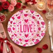 Valentine's Day Decorative Charger Plate – Cream Red Love Ring - MintiHome