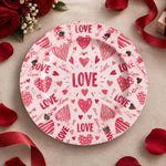 Valentine's Day Decorative Charger Plate – Pink Love Heart Field - MintiHome
