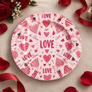 Valentine's Day Decorative Charger Plate – Pink Love Heart Field - MintiHome