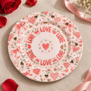 Valentine's Day Decorative Charger Plate – Cream Gold Love Heart Ring - MintiHome