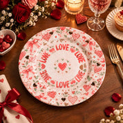 Valentine's Day Decorative Charger Plate – Cream Gold Love Heart Ring - MintiHome