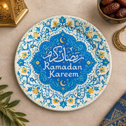 Ramadan Decorative Charger Plate – Blue Ramadan Kareem Medallion - MintiHome