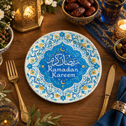 Ramadan Decorative Charger Plate – Blue Ramadan Kareem Medallion - MintiHome