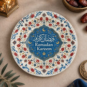 Ramadan Decorative Charger Plate – Red Kareem Calligraphy Medallion - MintiHome