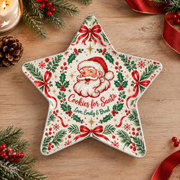 Christmas Decorative Charger Plate – Red Cookies Ribbon Wreath - MintiHome
