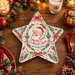 Christmas Decorative Charger Plate – Red Cookies Ribbon Wreath - MintiHome