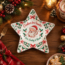 Christmas Decorative Charger Plate – Red Cookies Signed Ribbon - MintiHome