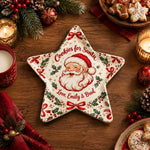 Christmas Decorative Charger Plate – Cream Santa Ribbon Wreath - MintiHome