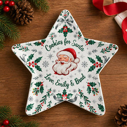 Christmas Decorative Charger Plate – Cream Santa Holly Cookies - MintiHome