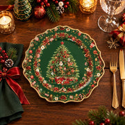 Christmas Decorative Charger Plate – Green Ornament Wreath Tree - MintiHome
