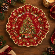 Christmas Decorative Charger Plate – Red Bauble Radiant Tree - MintiHome