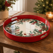 Christmas Holly Berry Plastic Serving Tray – Winter Greenery - MintiHome