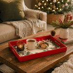 Christmas Holly Berry Plastic Serving Tray – Winter Greenery - MintiHome