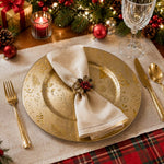 Elegant Gold Christmas Botanical Charger Plate | Holiday Table Decor - scene view 2