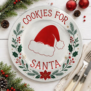 Cookies for Santa Christmas Charger Plate | Festive Holiday - effect view 2