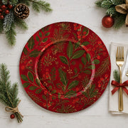 Green Noel Botanical Christmas Charger Plate | Elegant Holiday - effect view 1