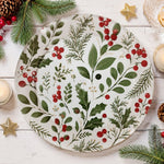 Green Noel Botanical Christmas Charger Plate | Elegant Holiday - effect view 2