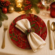Green Noel Botanical Christmas Charger Plate | Elegant Holiday - scene view 2