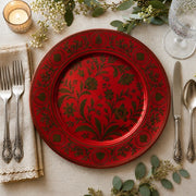 Green Floral Toile Charger Plate | Classic Botanical Tableware - scene view 2
