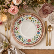 Watercolor Spring Floral Charger Plate | Pastel Garden Tableware - scene view 1