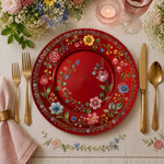 Watercolor Spring Floral Charger Plate | Pastel Garden Tableware - scene view 2