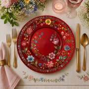 Watercolor Spring Floral Charger Plate | Pastel Garden Tableware - scene view 2