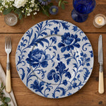 Blue White Porcelain Peony Charger Plate | Chinese Ceramic Style - effect view 1