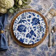 Blue White Porcelain Peony Charger Plate | Chinese Ceramic Style - scene view 1