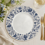 Navy Gold Ornate Floral Charger Plate | Luxury Border Tableware - effect view 2