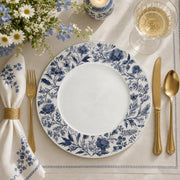 Navy Gold Ornate Floral Charger Plate | Luxury Border Tableware - scene view 1