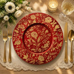 Navy Gold Ornate Floral Charger Plate | Luxury Border Tableware - scene view 2