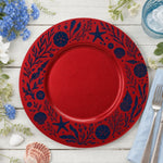 Navy Coastal Seashell Charger Plate | Nautical Ocean Tableware - effect view 1