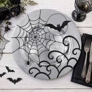 Halloween Bat Spider Web Charger Plate | Spooky Moon Tableware - effect view 1