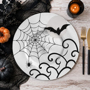 Halloween Bat Spider Web Charger Plate | Spooky Moon Tableware - effect view 2
