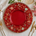 Pastel Floral Wreath Charger Plate | Soft Botanical Tableware - effect view 1