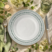 Dark Green Gold Leaf Charger Plate | Minimalist Wreath Tableware - scene view 1
