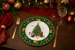 Christmas Tree Charger Plate – Green Holiday Table Decor Under Plates - scene view 1