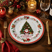 Christmas Charger Plate Santa Claus & Tree – Holiday Table Decor - scene view 1