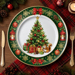 Christmas Tree Charger Plate - Festive Green & Gold Under Plate - effect view 1