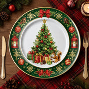 Christmas Tree Charger Plate - Festive Green & Gold Under Plate - effect view 1