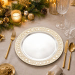 Gold Geometric Charger Plate - White & Gold Lattice Under Plate - scene view 1