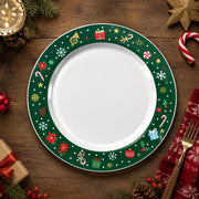 Christmas Poinsettia Charger Plate – Festive Green Table Decor - effect view 1