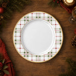 Holiday Plaid Charger Plate – Red and Green Windowpane Table Decor - effect view 1