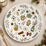 Christmas Pine & Berry Charger Plates – White Holiday Under Plates Set - effect view 1