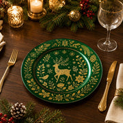 Christmas Green Charger Plates – Holiday Under Plate Table Decor - scene view 1